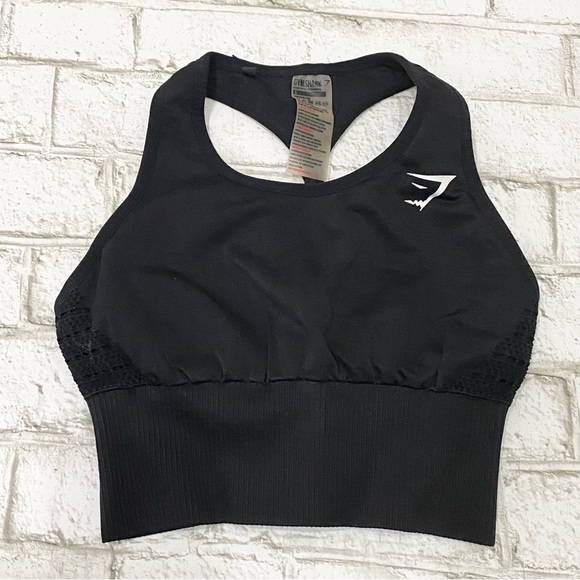 GYMSHARK Black Energy Seamless Crop Top Size Small - Picture 5 of 13